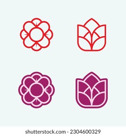Flower logo The circular  Logo of the flower. Stylized flower. Petals. Simple  The brand name  emblem  Mandala Logo boutique. 