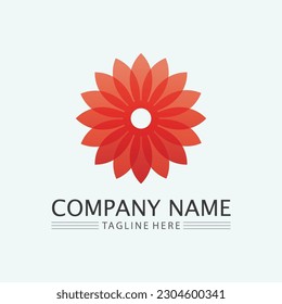 Flower logo The circular  Logo of the flower. Stylized flower. Petals. Simple  The brand name  emblem  Mandala Logo boutique. 