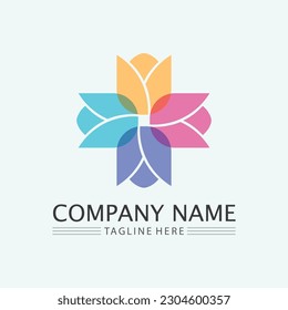 Flower logo The circular  Logo of the flower. Stylized flower. Petals. Simple  The brand name  emblem  Mandala Logo boutique. 