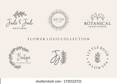 Flower logo collection with minimalist style