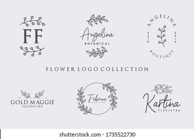 Flower logo collection with minimalist style