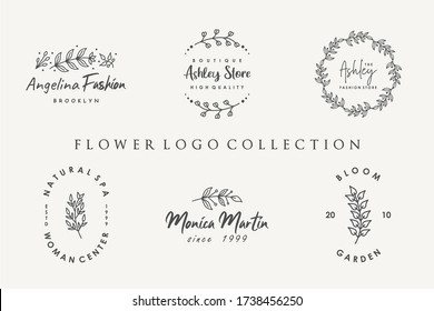 Flower logo collection with minimalist style