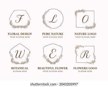 Flower logo collection for wedding