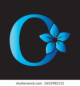 Flower Logo combine with letter O vector template