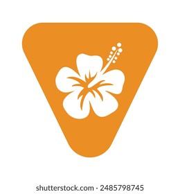 Flower Logo combine with letter V vector template