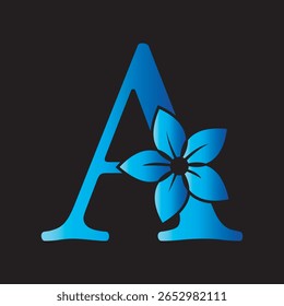 Flower Logo combine with letter A vector template