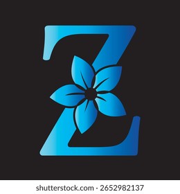 Flower Logo combine with letter Z vector template