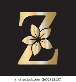 Flower Logo combine with letter Z vector template