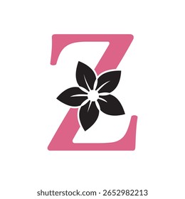 Flower Logo combine with letter Z vector template
