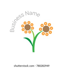 Flower logo. Company logo vector isolated on white background. Evergreen icon. Nature reserve icon. 