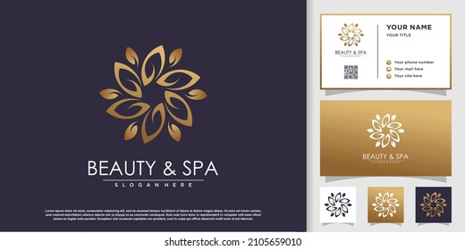 Flower logo concept with beauty concept Premium Vector