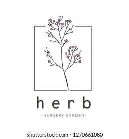 Flower Logo Concept Design Line Art