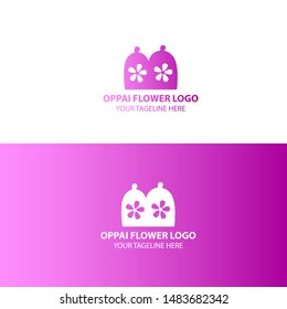Flower Logo Concept.  Oppai Logo.Color Gradient