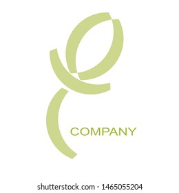 flower logo. concept of transparency logo with text. light green