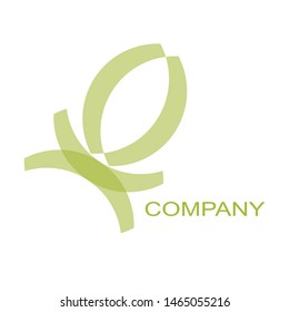 flower logo. concept of transparency logo with text. light green
