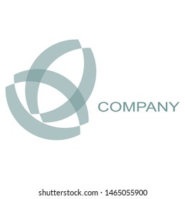 flower logo. concept of transparency logo with text. Gray.