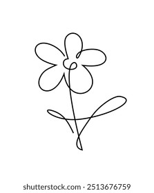 logotipo da flor contínua uma linha fina. ícone da flor estilizado isolar