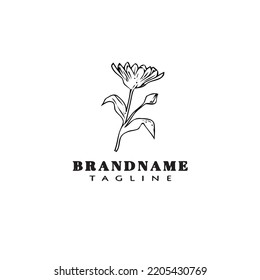 Blumenlogo, kreative Icon-Design-Vorlage Schwarz, moderne einzelne Vektorgrafik