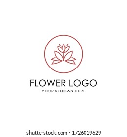 Flower logo design. Beauty, fashion, salon Premium Vector