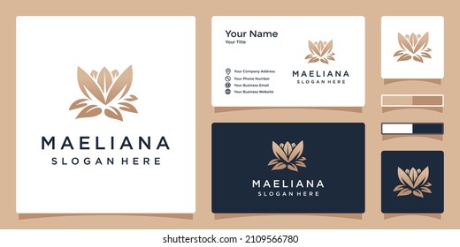 Flower logo design for beauty with lotus flower concept