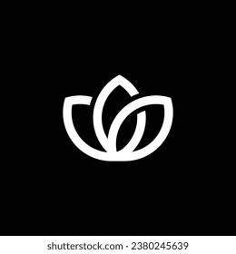 Diseño del logotipo de las flores. Logo en blanco y negro. Usable para logotipos de empresas. Plantilla de diseño de logotipos de vectores planos