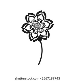 flower logo design black and white