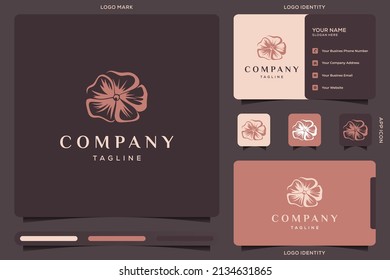 Flower logo design and business card template