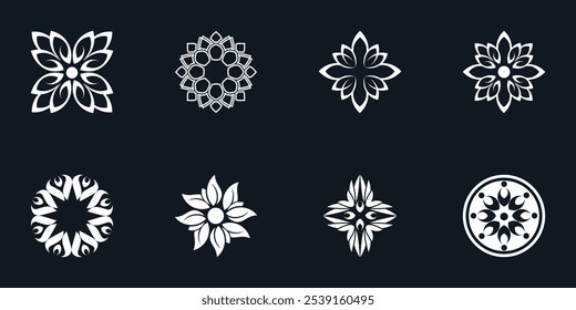 flower logo design collection with creative and modern concept premium vector