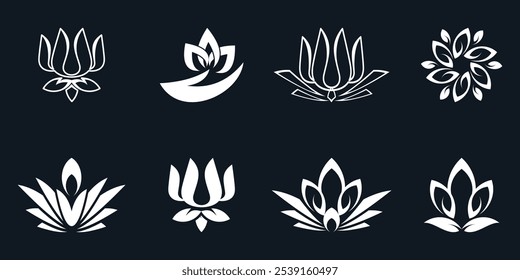 flower logo design collection with creative and modern concept premium vector