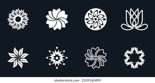 flower logo design collection with creative and modern concept premium vector