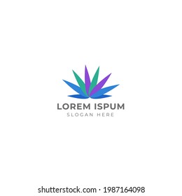 Flower logo design colorful and flat minimalist template, creative and unique vector concept.