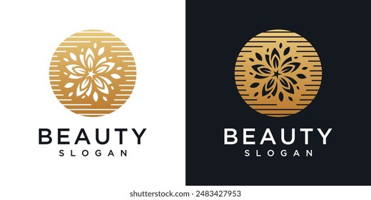 Flower logo design concept, beauty or spa logo template	