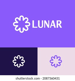 Flower logo design concept. Fun circular logomark illustration. Can representing spa, relax, yoga.