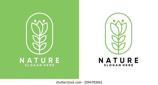 florales Logo-Design mit kreativem Konzept