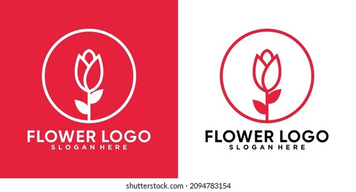 florales Logo-Design mit kreativem Konzept