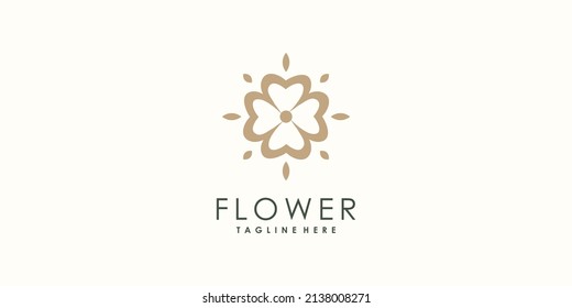 Diseño de logotipo de flores con concepto creativo Vector Premium