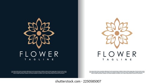 diseño de logotipo de flor con concepto creativo vector premium