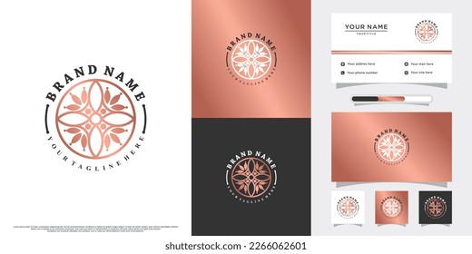 Blumenlogo-Design mit kreativem Konzept Premium Vector