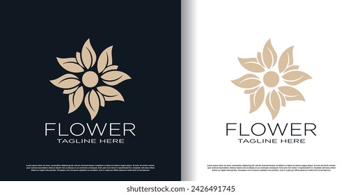 flower logo design with creative concept premium vector