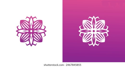 Flower logo design with a creative concept. Premium Vector