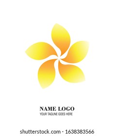 Flower logo design describe a  frangipani flower concept , for a company logo or spa 