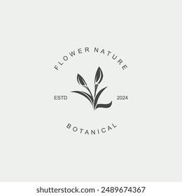 Flower logo design Floral emblem botanical. Boutique, Spa, Beauty salon identity elegant