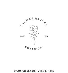 Flower logo design Floral emblem botanical. Boutique, Spa, Beauty salon identity elegant