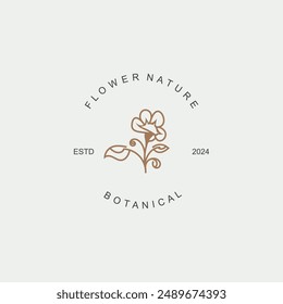 Flower logo design Floral emblem botanical. Boutique, Spa, Beauty salon identity elegant