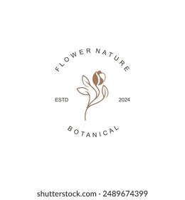 Flower logo design Floral emblem botanical. Boutique, Spa, Beauty salon identity elegant