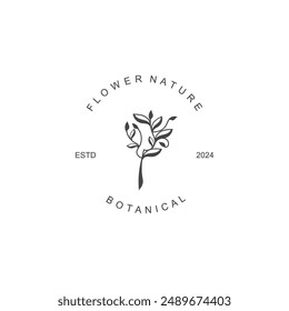 Flower logo design Floral emblem botanical. Boutique, Spa, Beauty salon identity elegant