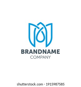 flower logo design with geometry