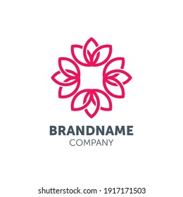 Flower logo design with geometry