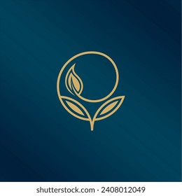 Diseño del logotipo de las flores. Icono de una flor en un estilo lineal. Diseño de logotipo mínimo. Icono de línea delgada vectora, flor en un tallo.