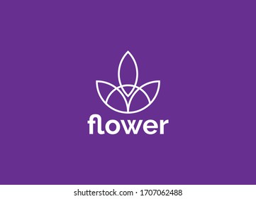 Design der Blumen-Logos und Design der Vektorgrafik-Vorlage